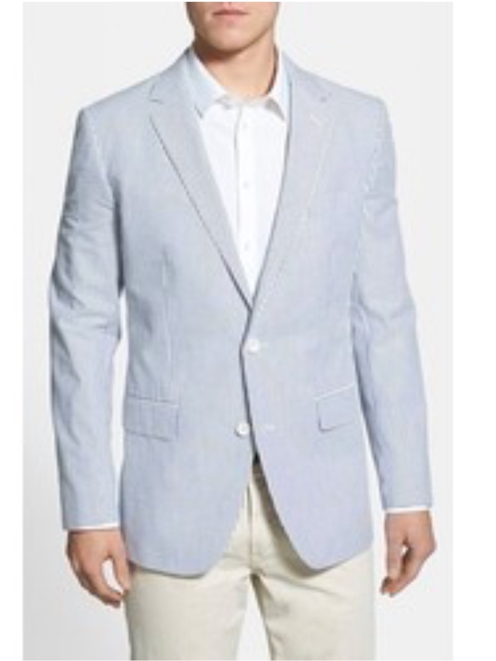 Bonobos Jetsetter Seersucker Blue/White Cotton Suit Jacket Size 36R